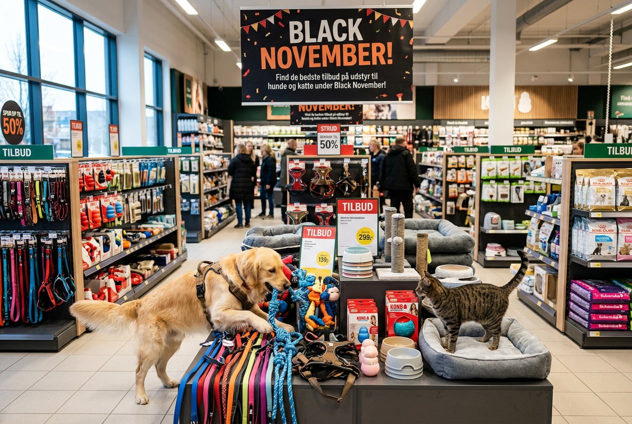 Find de bedste tilbud på udstyr til hunde og katte under Black November